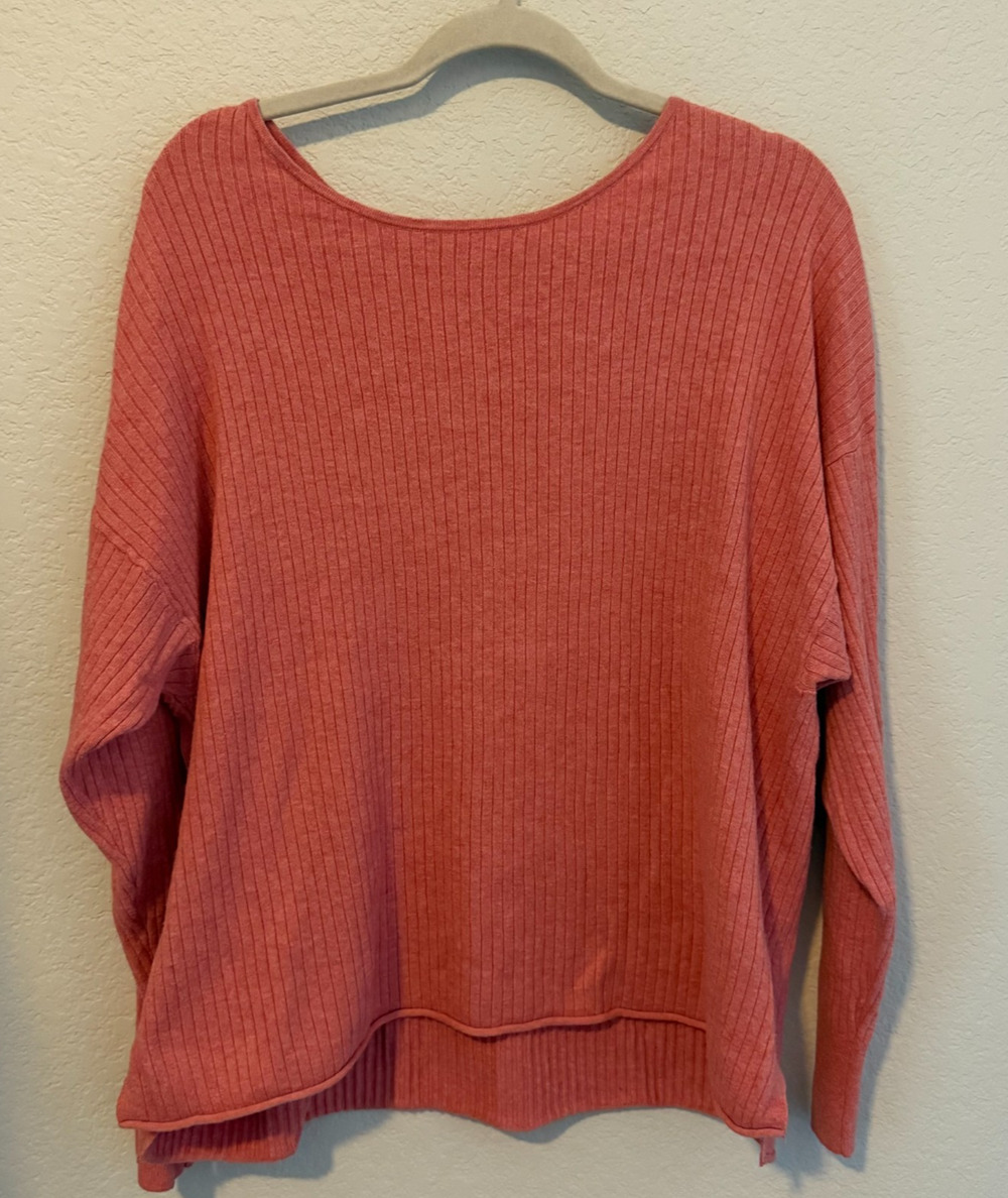 Stars Above Pink Ribbed Pajama Top Women’s XXL Long Sleeve Soft Lounge Sleepwear